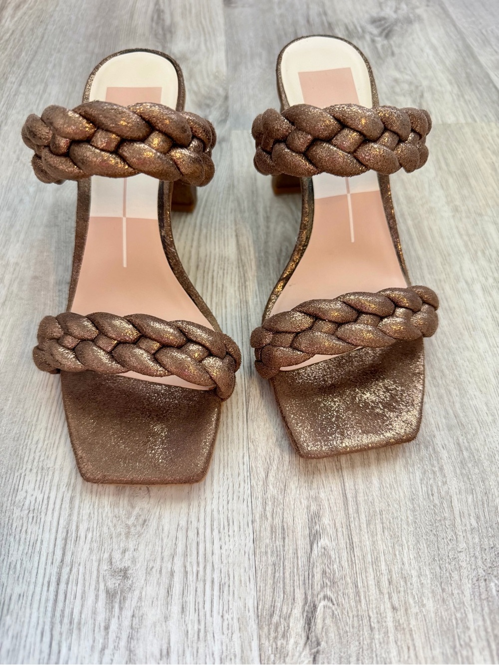 Dolce Vita - Braided Metallic Bronze Block Heel Sandals